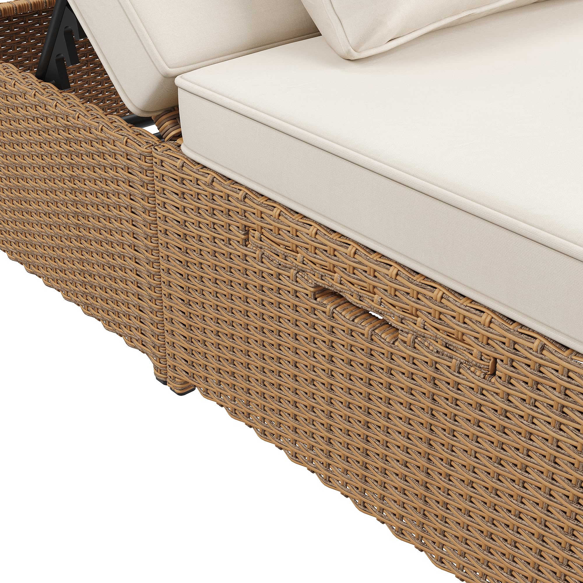 Sdraio da giardino per esterni, letto matrimoniale, in rattan, che può essere utilizzato come mobili da giardino all'aperto, adatto per lounge, balconi e giardini, resistente alle intemperie