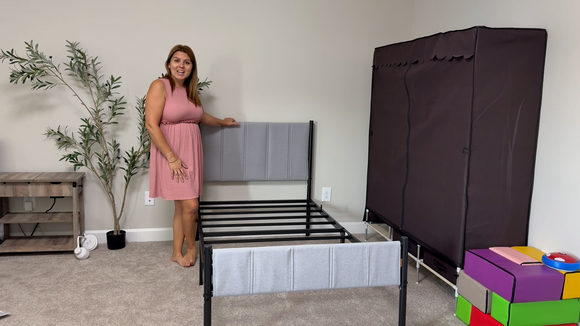 Amazon.com: VASAGLE Twin Bed Frame with Upholstered Headboard