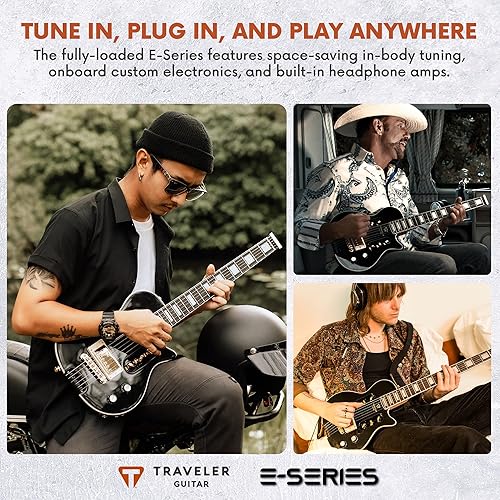 Miniatura 9 de Traveler Guitar Guitarra eléctrica de 6 cuerdas EG-1 Custom (negro brillante), derecha, (EG1C BKG)
