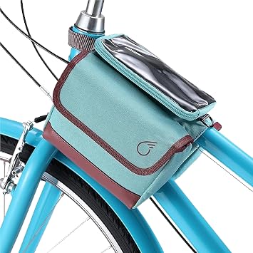 sixthreezero Frame Mount Bike Bag, Waterproof Universal Bicycle Pouch, Double Sided Cargo Storage Bags for Top Tube with Phone Holder