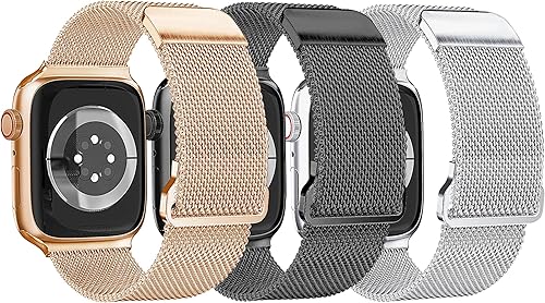 Mazuboho Paquete de 3 correas compatibles con Apple Watch de 1.496 pulgadas, 1.575 pulgadas, 1.614 pulgadas, 1.654 pulgadas, 1.732 pulgadas, 1.772