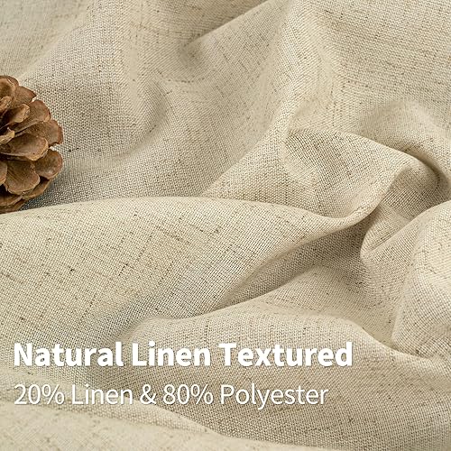 Miniatura 4 de YoungsTex 2 paneles de cortinas de lino marrón de 84 pulgadas de largo, para sala de estar, con ojales, filtrado de luz, cortinas de ventana para