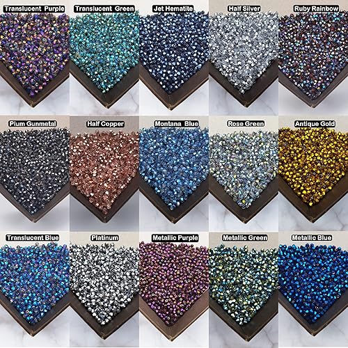 Miniatura 10 de INSPIRELLE Aproximadamente 2400 cuentas de bicona multicolor transparentes de 0.157 pulgadas para hacer pulseras de joyería, cuentas de cristal