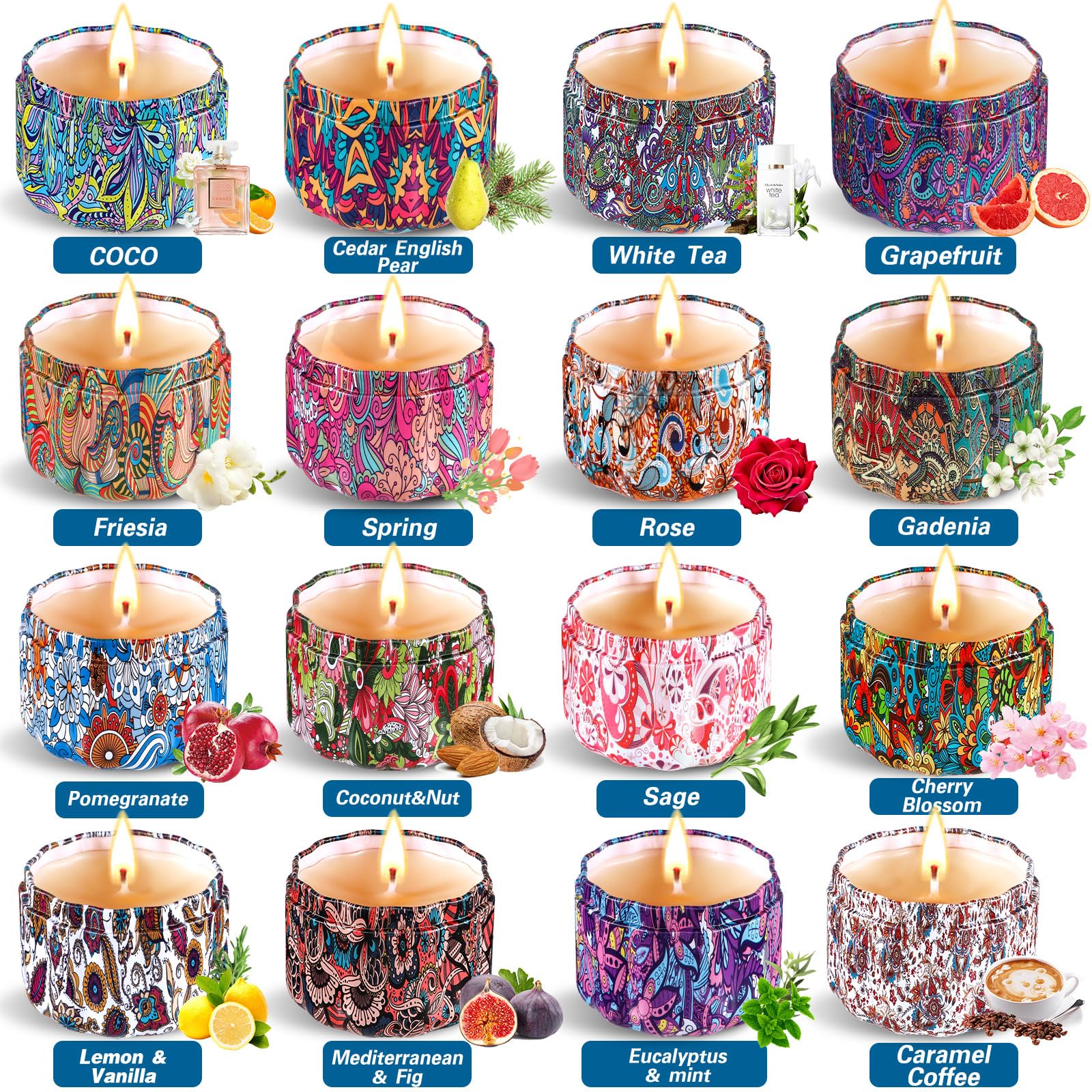 Set 9 Candele Profumate In Cera Di Soia - Regalo Per Donna, Aromaterapia, Per Casa E Relax - Foto 4