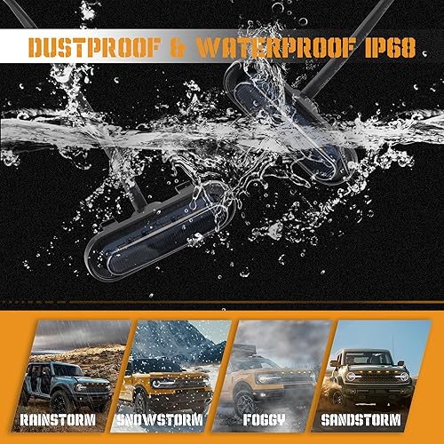 Miniatura 13 de 5 luces LED delanteras para parrilla compatibles con accesorios Ford Bronco 2021 2022 2023 2024 2/4 puertas Badlands Wildtrak Everglades y primera