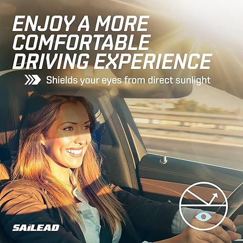 Miniatura 3 de SAILEAD Reemplazo de visera solar lateral izquierdo y derecho, extensor de visera de automóvil con luz de tocador, compatible con Nissan Pathfinder