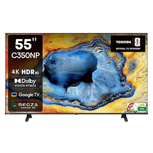 TOSHIBA 139 cm (55 inches) C350NP Series 4K Ultra HD Smart LED Google TV 55C350NP (Black)