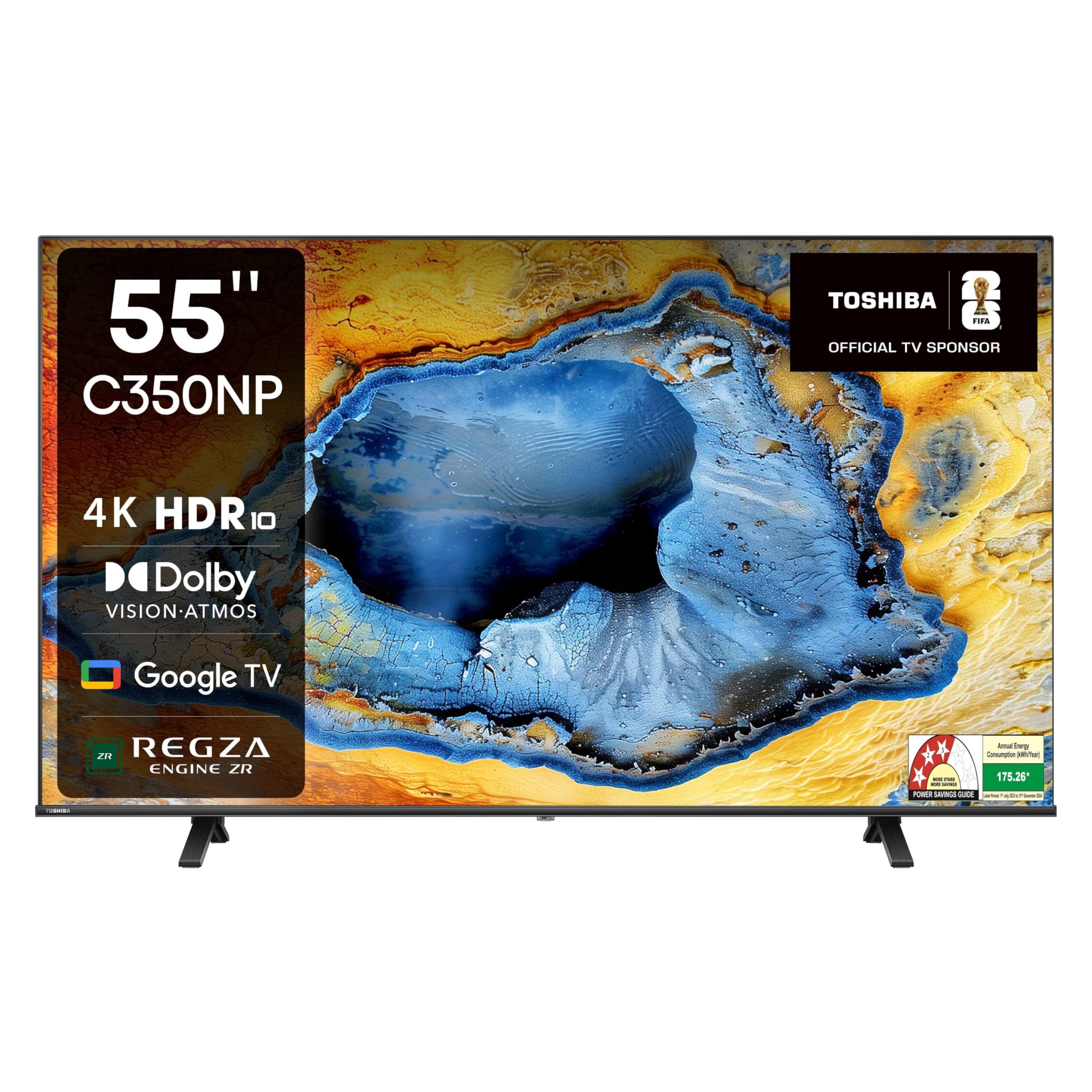 TOSHIBA 139 cm (55 inches) C350NP Series 4K Ultra HD Smart LED Google TV 55C350NP (Black)