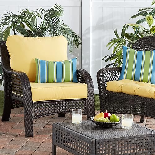 Miniatura 5 de South Pine Porch Juego de 2 cojines de asiento profundo para exteriores, Sunbeam