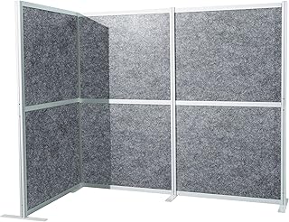 hjh OFFICE Akustik Trennwand FLEXMIUT MODUL L 167x192 cm – Schallabsorbierender Raumteiler in L-Form | Lärmschutz & Sichtschutz für Büro & Home Office, Grau