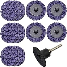 Merryland Disque de Décapage 50mm Peinture Rouille Meuleuse À Rectifier, 50 mm Violet Disques de Nettoyage Disque CSD Disque à Décaper 10 Pièces Avec Tige De 6mm, Métal INOX Acier Fer, DGTA012C1