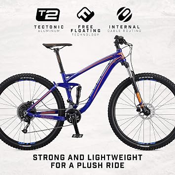 Mongoose Salvo Sport Mountain Bike for Adult, 18-Speed Trigger Shifter, 29-Inch Wheels, Full Suspension, 16-Inch Small Frame, Hydraulic Disc Brakes, Blue
