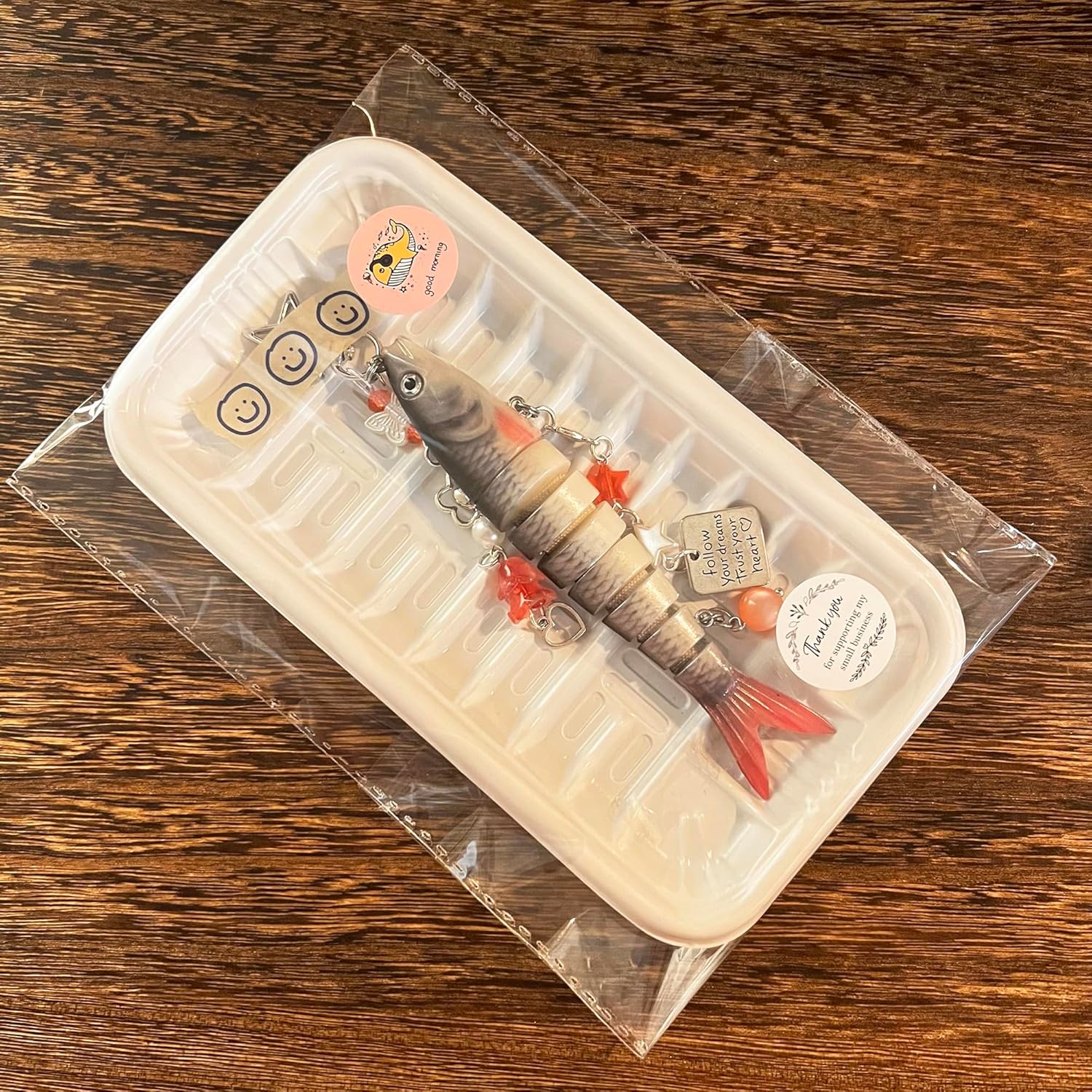 XGALBLA Cute Lifelike Fish Keychain, Aesthetic Y2K Charms Keychain Accessories for Bag Charms Purse Gift, Fishing Gifts - Image 6