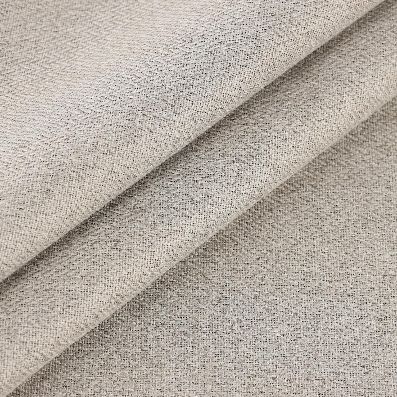 SUPERIOR Nayan 100% Blackout Curtains - Solid Color - 52" x 96" - Grommet Header - Thermal Insulated, Sun Blocking & Room Darkening Drapes for Bedroom, Living Room - Set of 2 Panels - Oatmeal Beige image 5