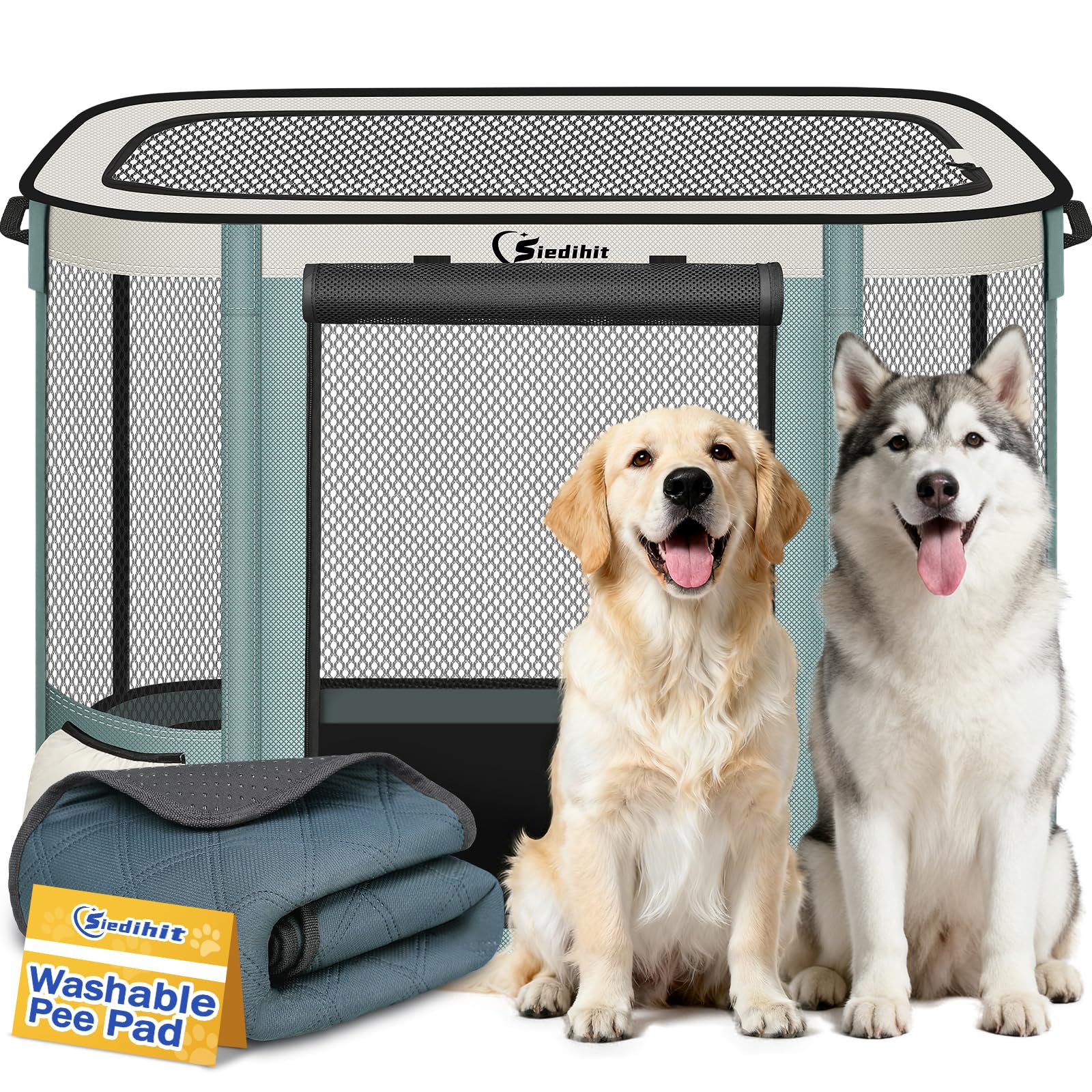 Cage de parc pour chien contre le stress de l'enfermement avec visibilité aérée