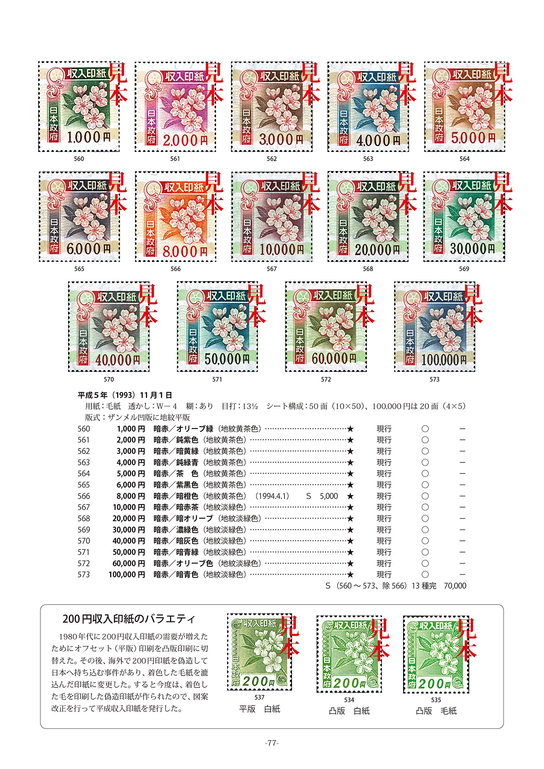 A61　収入印紙みほん　見本　希少品　9枚 A61 収入印紙みほん 見本 希少品 9枚