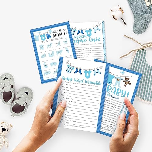 Miniatura 2 de Hadley Designs 25 palabras azules para baby shower, 25 juegos verdaderos o falsos, 25 juegos de animales para bebés, 25 juegos de rimas para