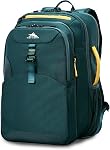 High Sierra Hi-Life Sac à dos de voyage - Caractéristiques 2-inch Expansion WetPak Les poches, 17” Compartiment d'ordinateur portable, Strap Stack-It, Sangle de sternum réglable, Poche polaire, Pockets double bouteille d'eau, Vert