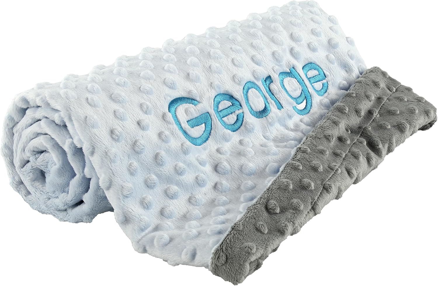 berry bebe Personalized Baby Blanket for Boys, Fast USA Shipping, Custom Baby Blankets, Personalized Gifts with Name, Plush and Cozy Blue Minky Dot, Gifts for Newborn, Newborn Essentials