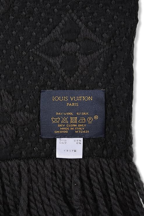 Pre-Loved Wool Logomania Scarf, Black