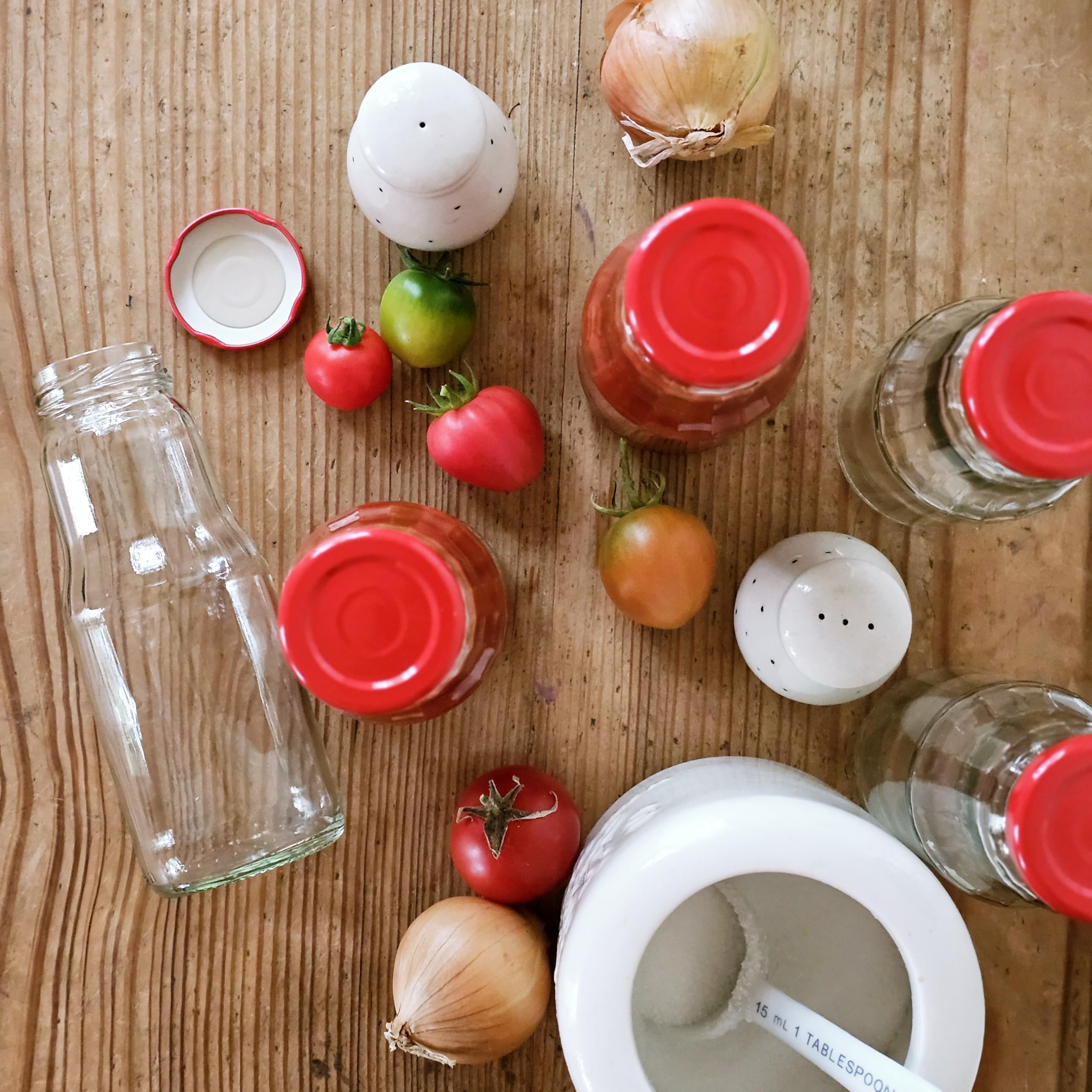 Glasflasche 300 ml mit Schraubdeckel – Saftflasche leer 0,3 l TO43 – Smoothie Flasche Glas – Wiederverwendbare Trinkflasche spülmaschinengeeignet für Saft, Sirup, Öl & Selbstgemachtes (Rot, 50)