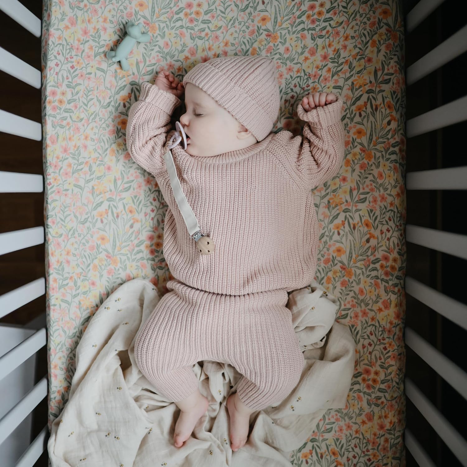 mushie Muslin Baby Swaddle Blanket | 100% Organic Cotton (Bees) - Image 4