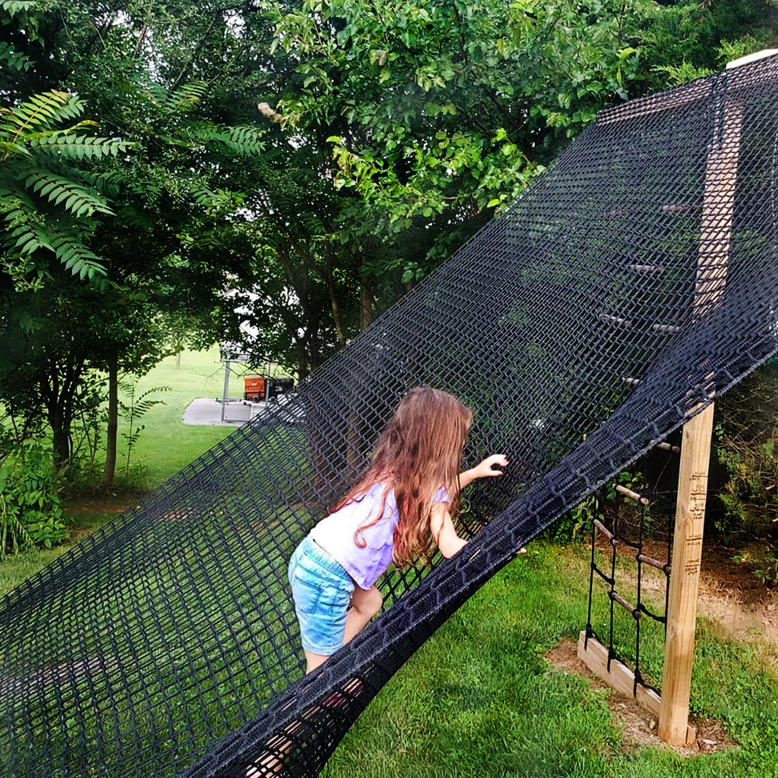Filet d'escalade pour Aire de Jeux, Filet de sécurité pour Enfants, Double Couche Filet à Grimper Filet Anti-Chute pour Aire de Jeux, extérieur, intérieur et Jardin, Noir (2x3 m)