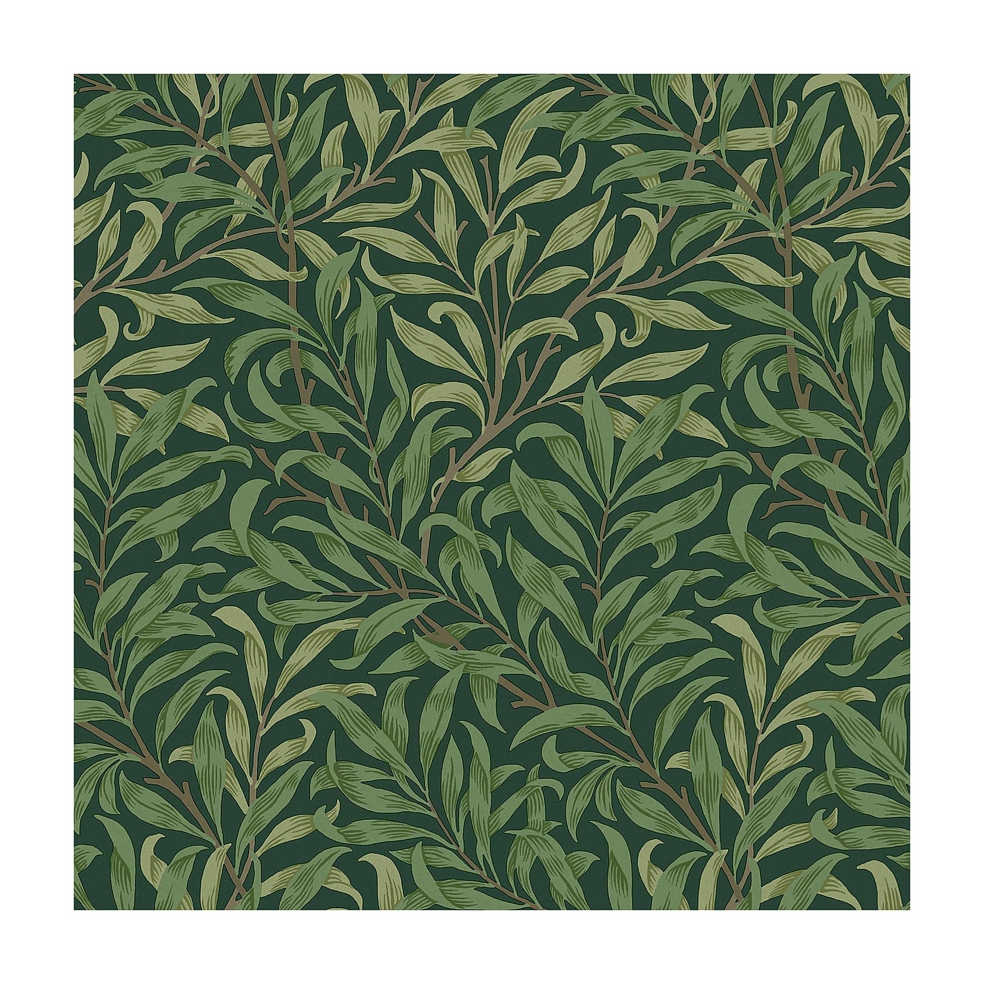 Graham & Brown Deep Green William Morris At Home Willow Bough Wallpaper | Paste The Wall | Blue Leaves | Eco-Friendly