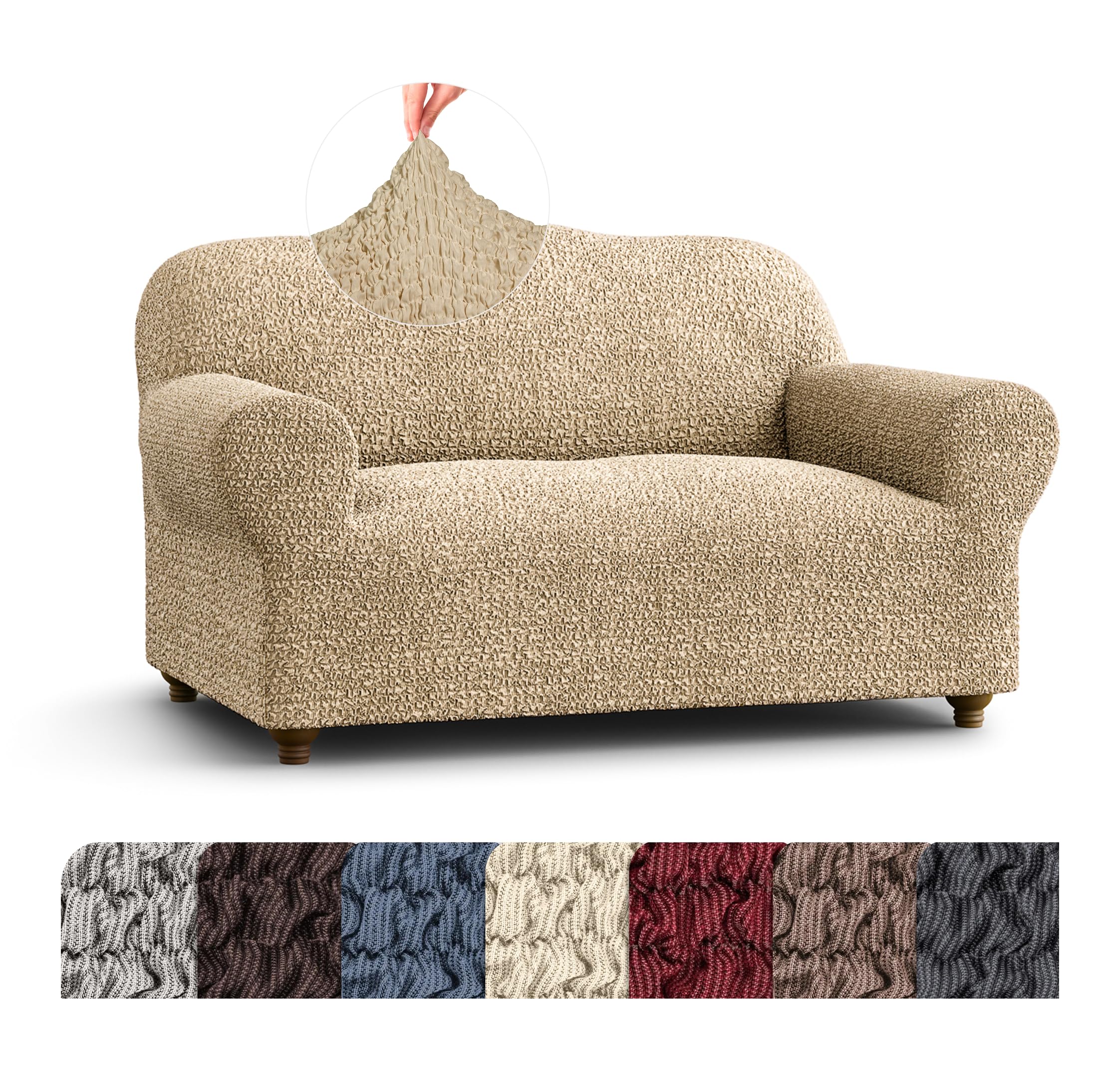 PAULATO BY GA.I.CO. Stretch Armchair Cover - Sofa Slipcover - Loveseat Slipcover - 1-Piece Form Fit Washable Protector for Pet - Mille Righe