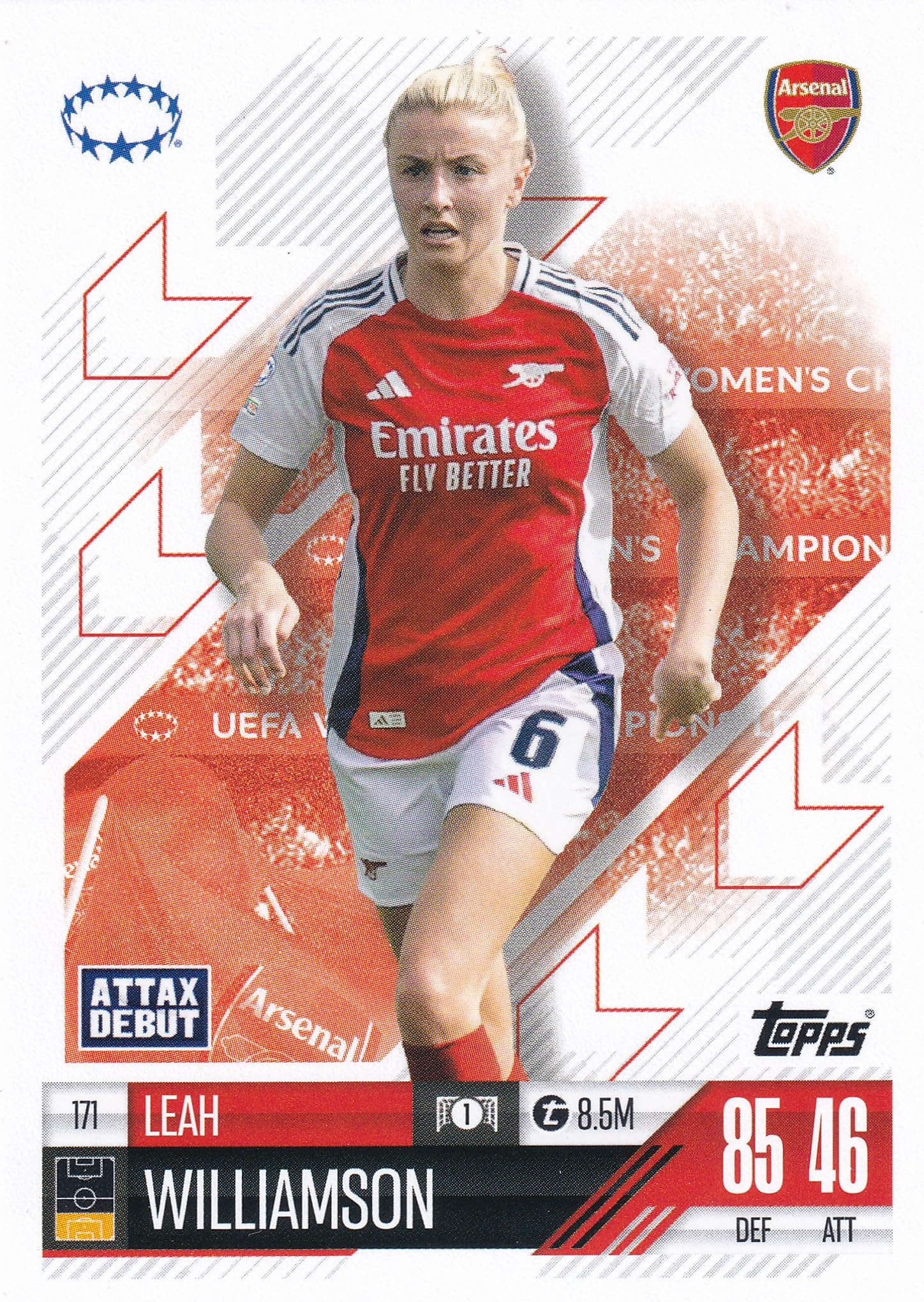 Match Attax Extra 2024 2025 UWCL Trading Card(s) You Select (Leah Williamson 171)