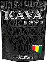 Vista 2 de Wakacon Polvo de Kava Waka Fijian Noble de alta calidad de raíz de kava (16 onzas) + bolsa coladora Wakacon Kava Pro