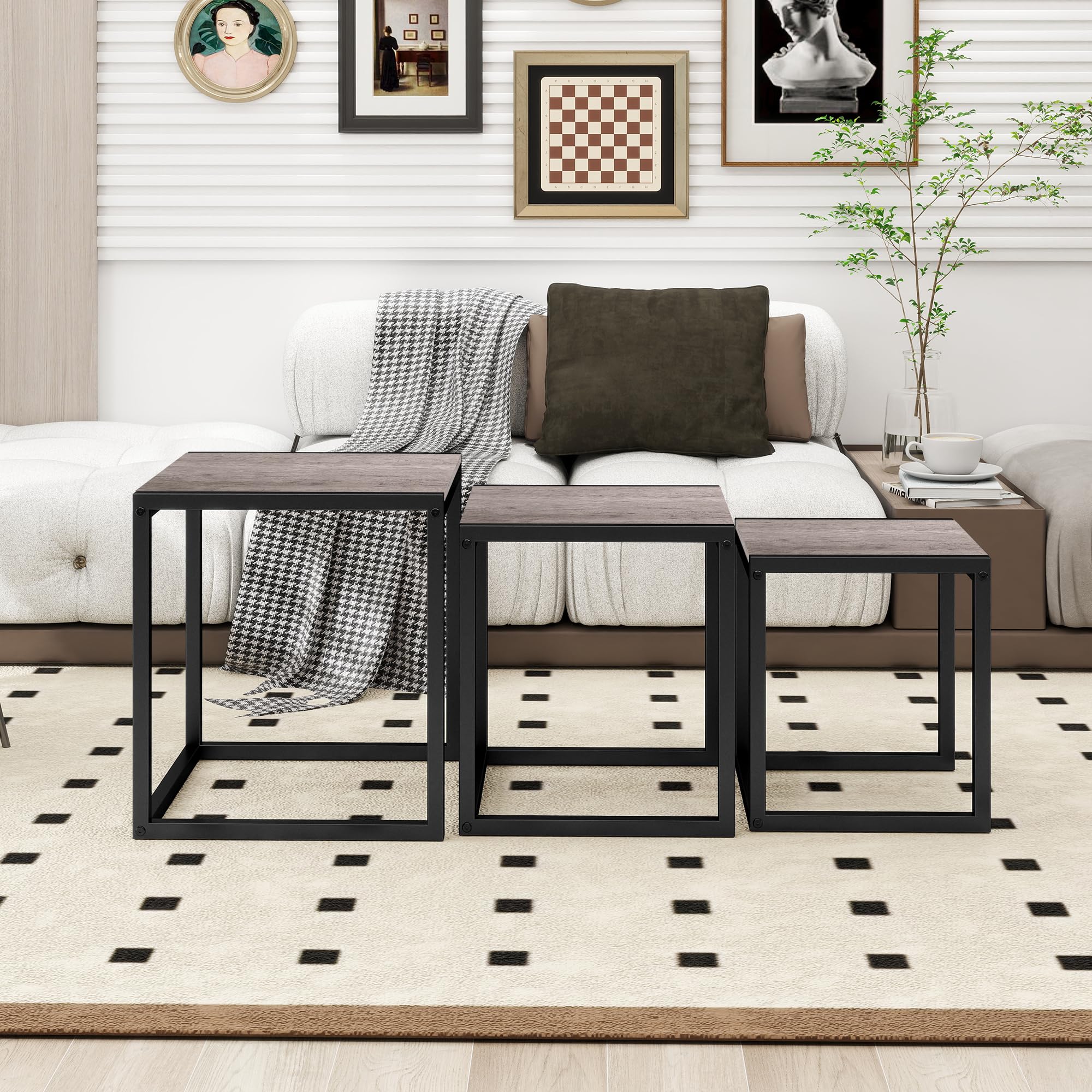 Salontafel Driehoekig Metallic Brons Set/3 - Decor Wonen Salontafel Driehoekig Metallic Brons Set/3 - Decor Wonen