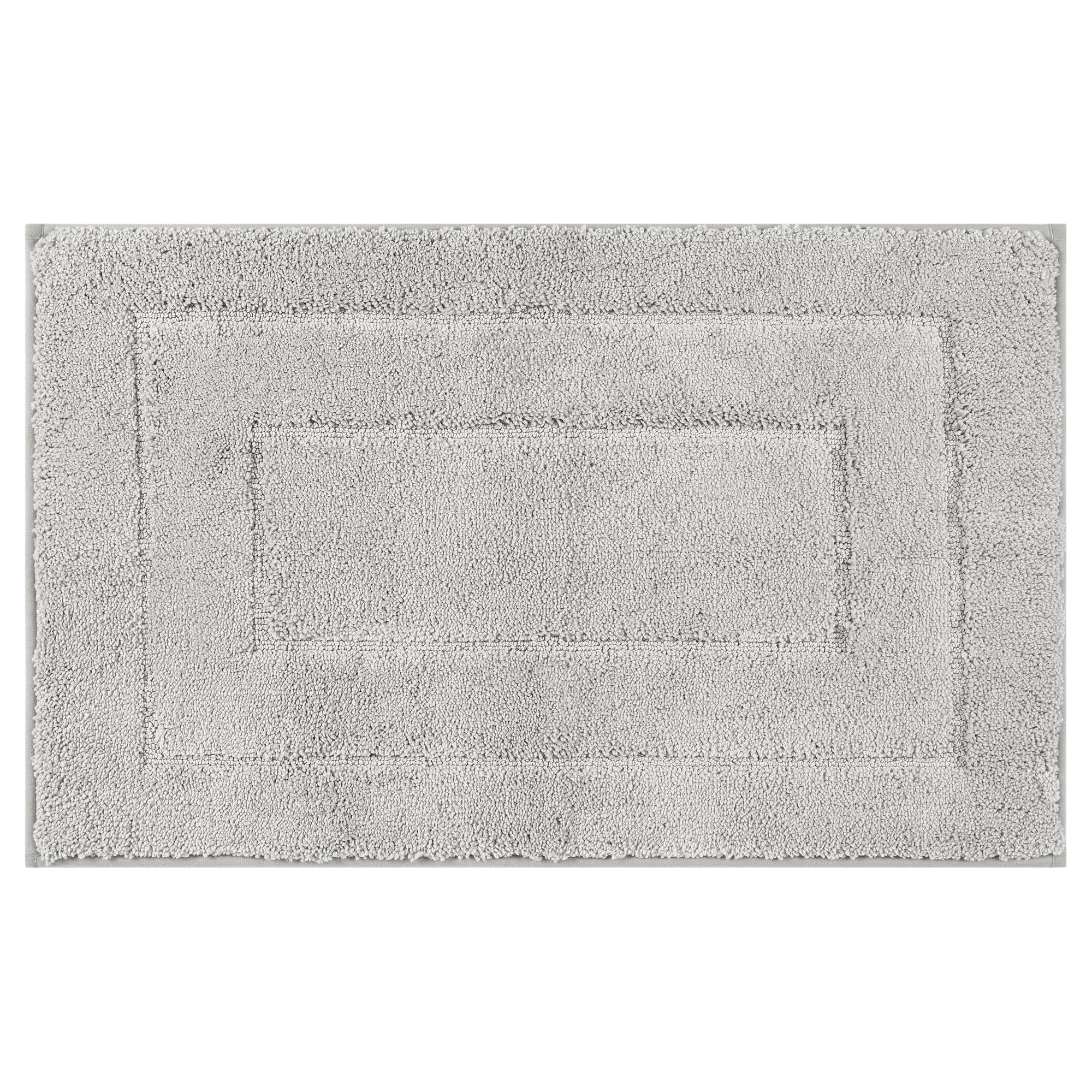 Uxcell Geometric Bathroom Rug Mat, Extra Soft Absorbent Bath Rug, Non-Slip Comfortable Solid Color Bath Mat, Carpet for Tub, Shower, Bath Room, Machine Washab Light Gray 40 x 60 cm