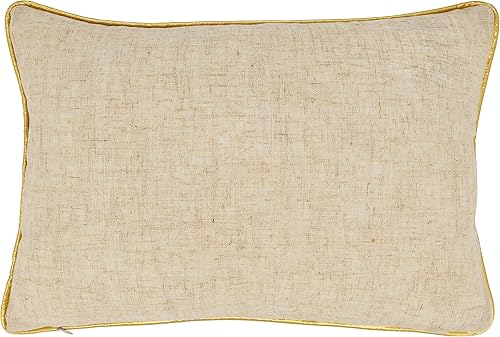 Miniatura 2 de SARO LIFESTYLE Festive Trio Christmas - Almohada rellena de poliéster, color dorado, 12 x 18 pulgadas