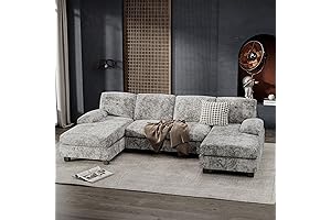 Furniwell U-Shaped 4-Seat Convertible Sectional Couch