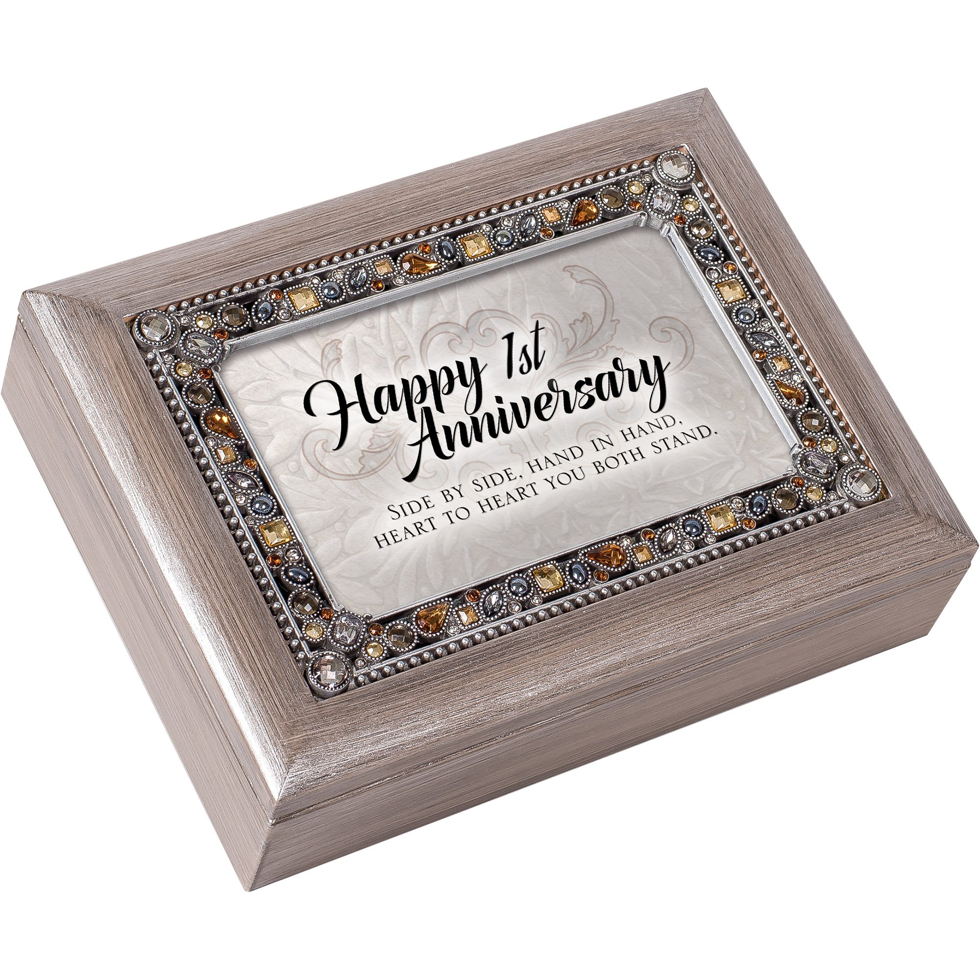 Caja de música de peltre para primer aniversario con melodía You Light Up My Life
