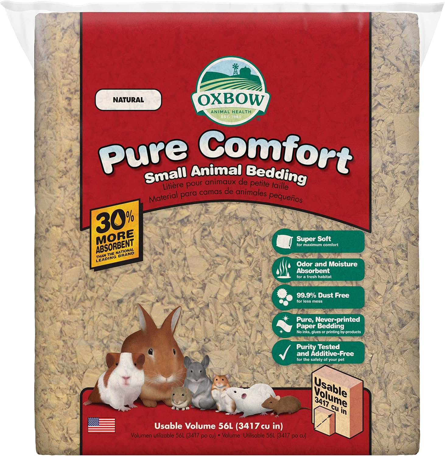 Oxbow Material de Cama Pure Comfort, 16,4 litros, Color Natural Beis