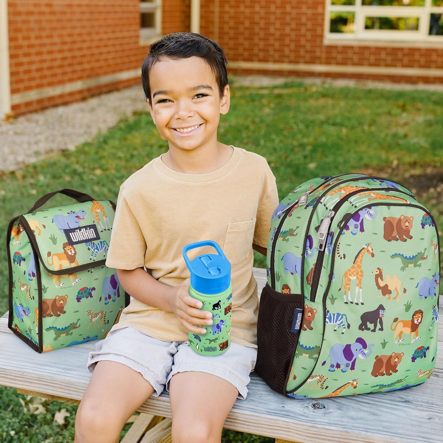 Wildkin 15-inch Kids Backpack – Durable, Padded, Adjustable for School & Travel - Wild Animals - Image 2