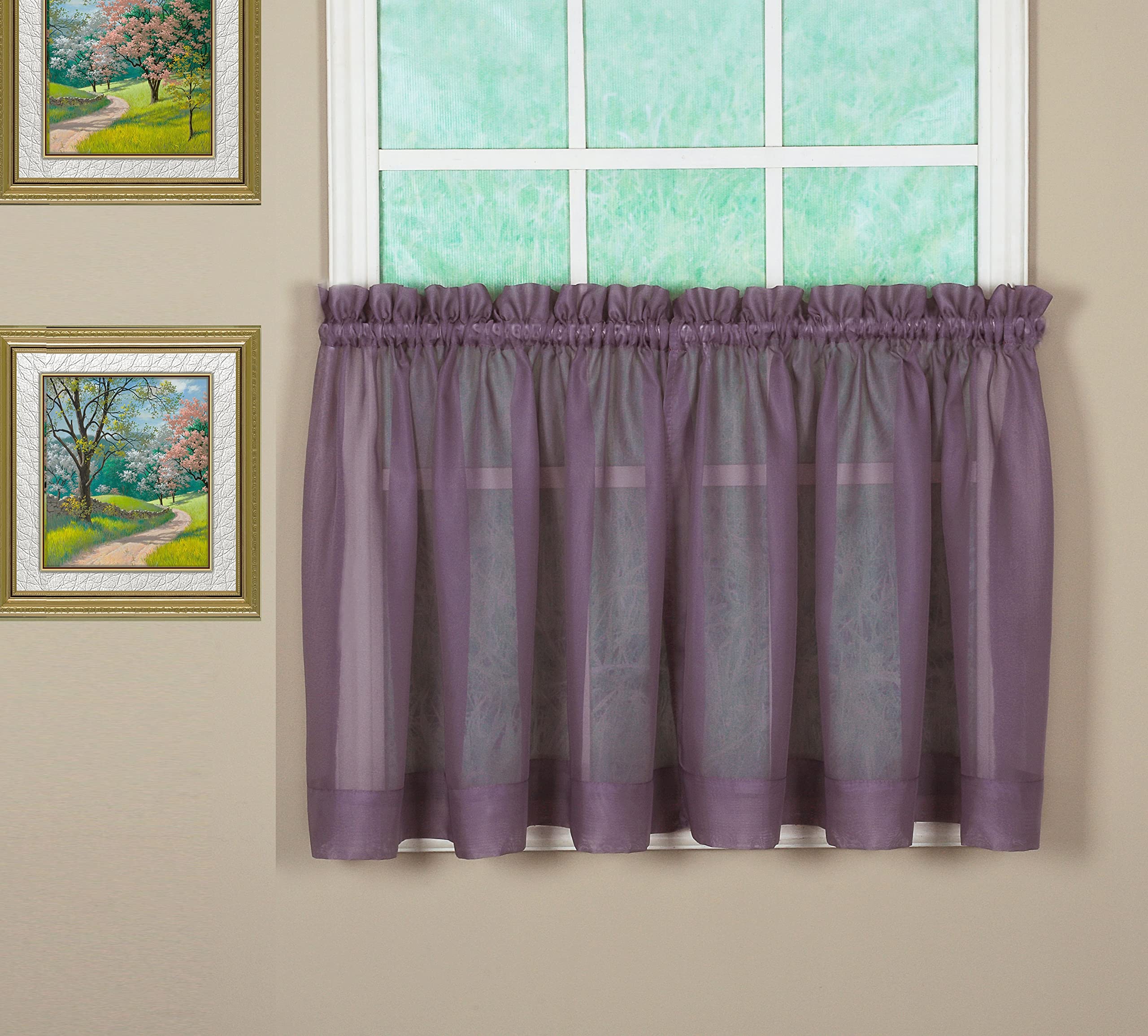 Today's Curtain Emelia Original Voile Tier Pair 36", Amethyst, 60" W x 36" L — image 1