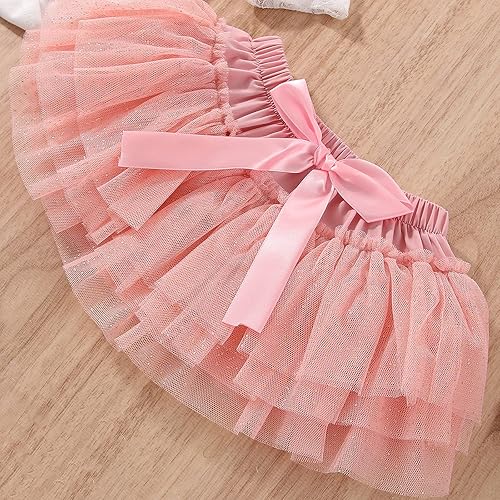 Miniatura 7 de Conjunto de mameluco de algodón para el primer cumpleaños para niñas con lentejuelas y lazo para la cabeza, 3 piezas