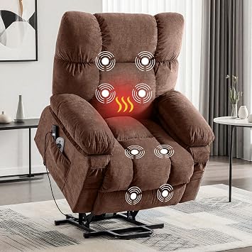 MAHOMICO Power Lift Recliner Chair for Elderly with Vibration Massage and Lumbar Heating, Electric Lift Recliner Sofa with USB Charging Port and Side Pocket for Living Room Comfort