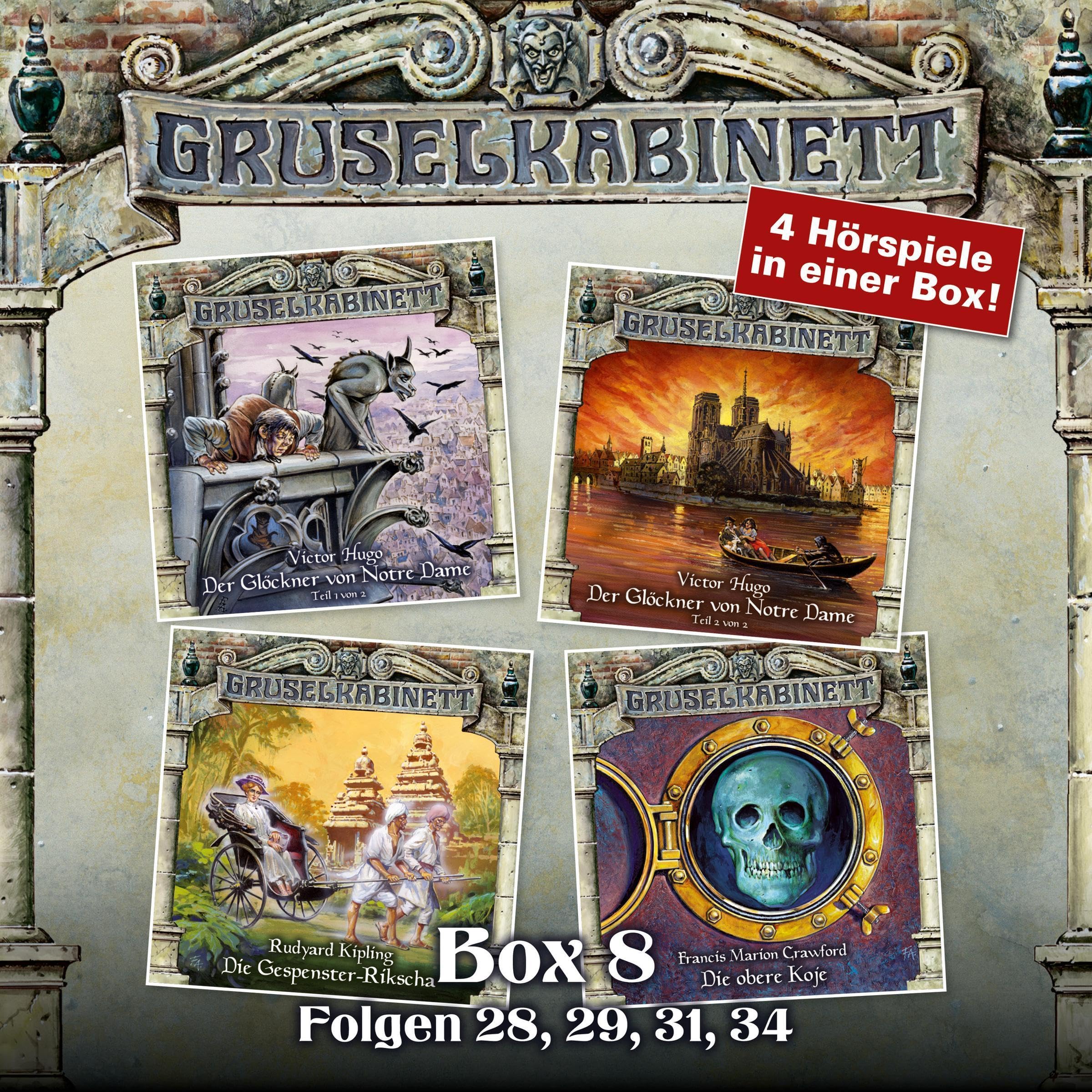 Cover art for Gruselkabinett Box 8 - Folgen 28, 29, 31, 34