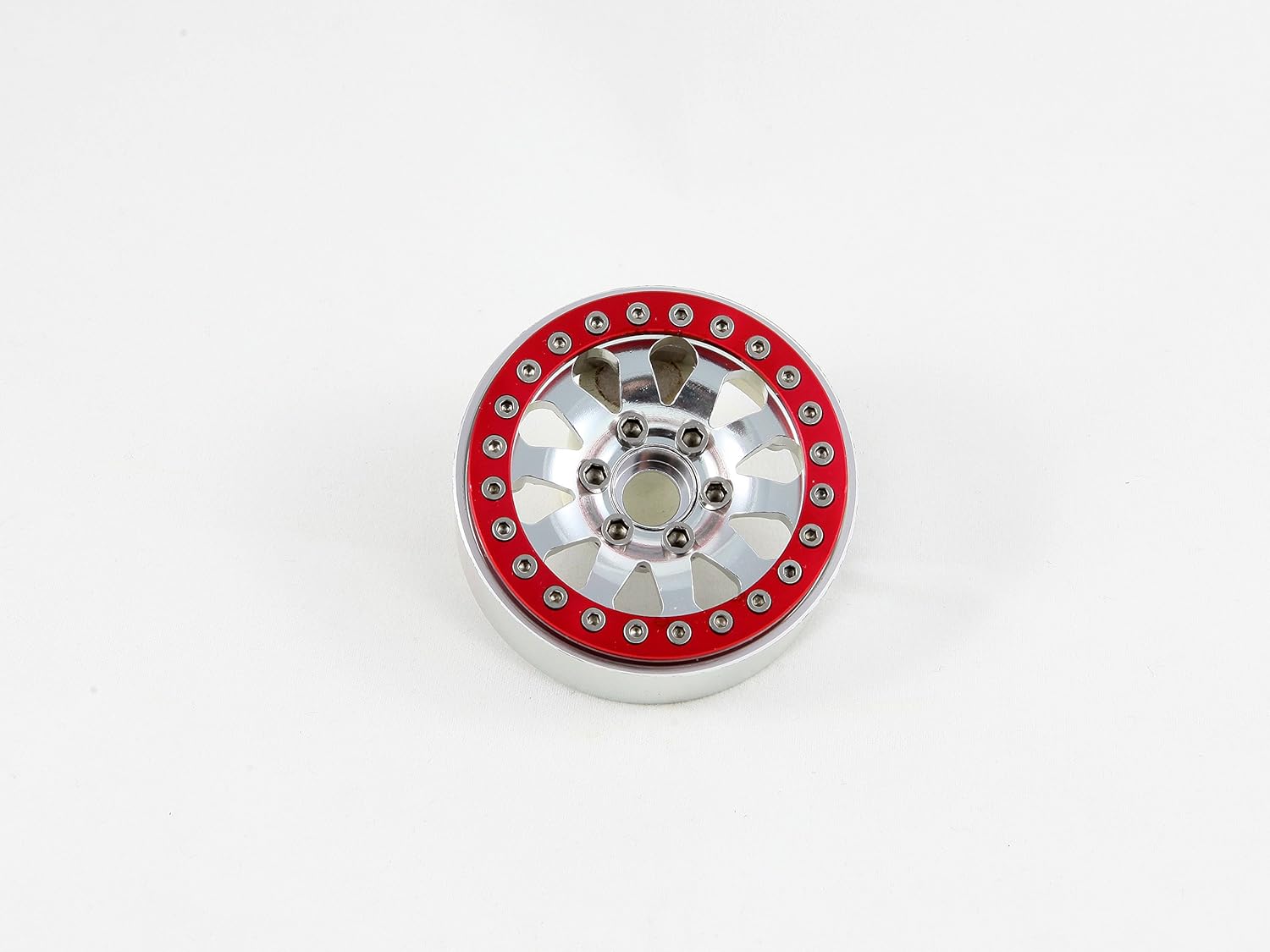 Red & Silver 1.9" Alloy Wheel Rim Set for 1/10 RC Crawler SCX10 CC01-4PCs