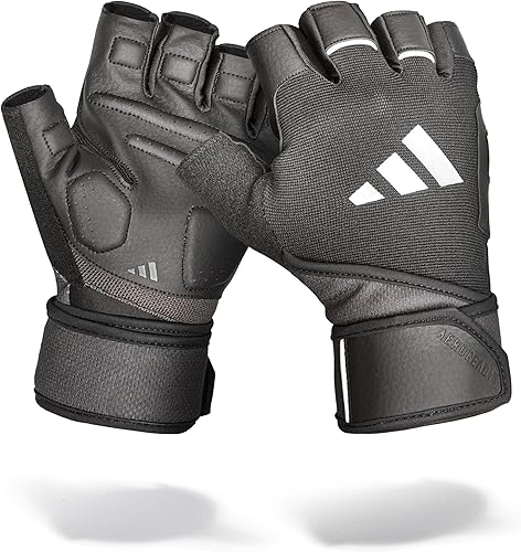 adidas Guantes de entrenamiento y levantamiento de pesas, guantes de entrenamiento sin dedos
