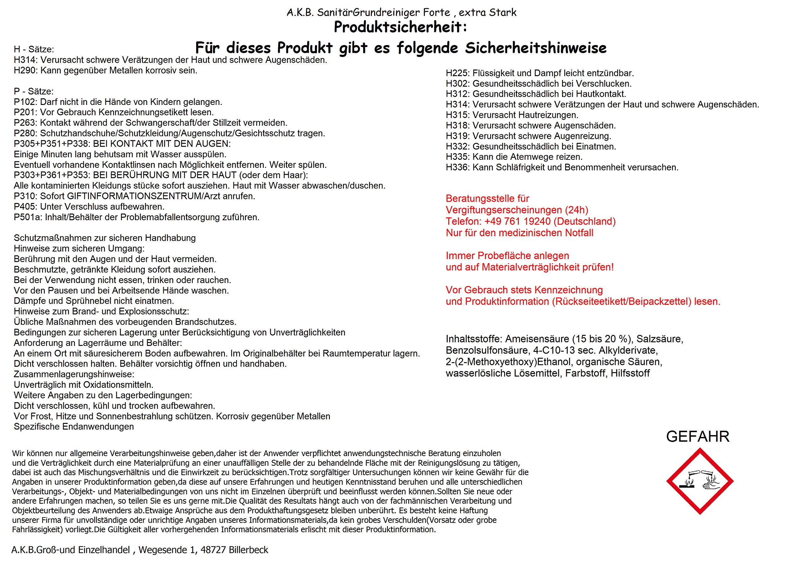 A.K.B. FORTE SanitärGrundreiniger 5 L Kanister