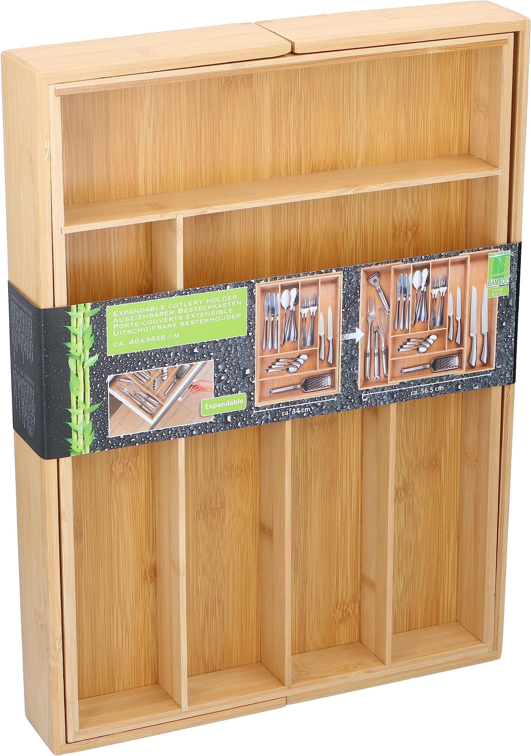 Besteckkasten Für Schubladen - 8 Große Fächer Mit Silikonschale, 37x32 Cm