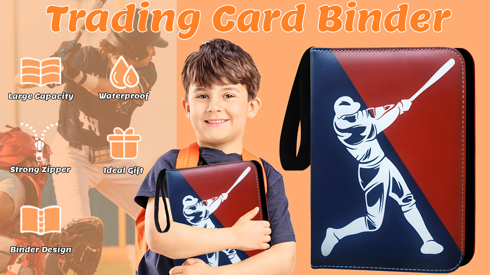 Amazon.com: Baseball Card Binder 900 Pockets with 50 Protective Sleeves,  Large Baseball Binder 9 Pocket, Premium Trading Cards Holder 3 Ring Zipper,  Sport Collection Book, Album Folder Case, Gifts for Boys &