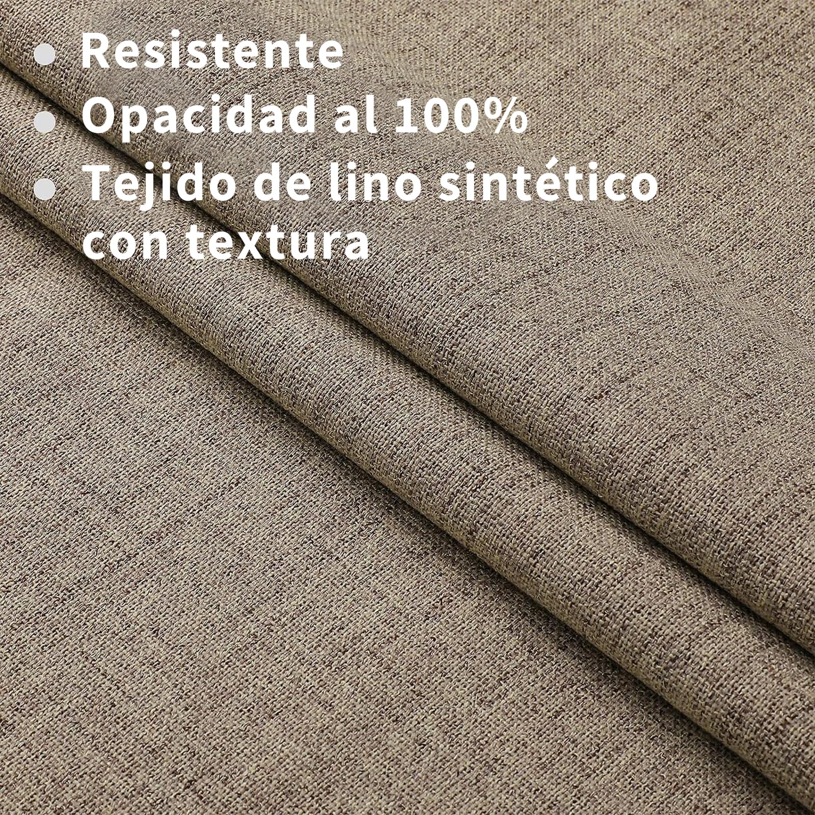 Joydeco 100% Tende Oscuranti per Interni 2 Pezzi L 140 x A 260 CM, Lino Tende Termiche con Passanti Nascosti per Soggiorno Moderne Cameretta Bambini Camera da Letto Blackout Curtains, Lino