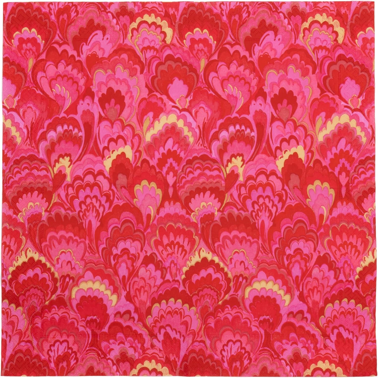 Caspari Marbled Ceramica Red & Fuchsia Luncheon Napkins - Includes 20 Luncheon Napkins