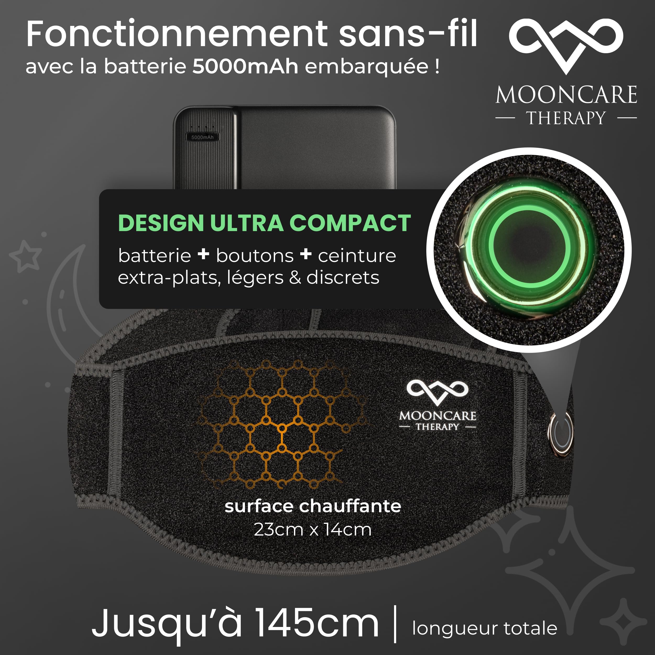 Mooncaretherapy | Ceinture Chauffante Lombaire | Règles Douloureuses | 3H